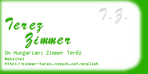 terez zimmer business card